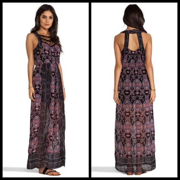 💕FREE PEOPLE💕 Moroccan Printed Maxi Dress ~ Boho Chic Festival Size 6 - Picture 6 of 16